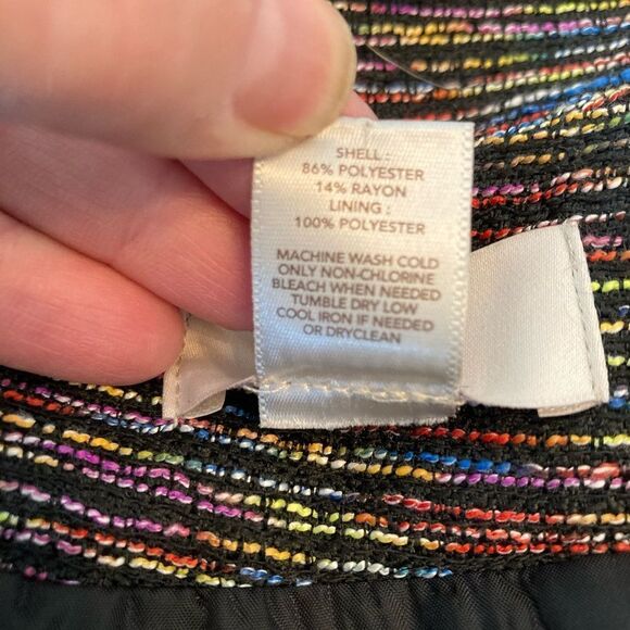 Loft multicolored mod party mini skirt w/ pockets gold hardware NWOT - Picture 7 of 7